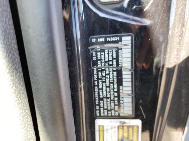 WVWDA71F17V044516 - 2007 VOLKSWAGEN EOS 2.0T S BLACK photo 10