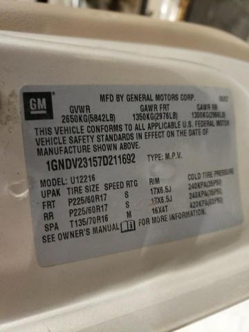 1GNDV23157D211692 - 2007 CHEVROLET UPLANDER L Qızıl foto 10