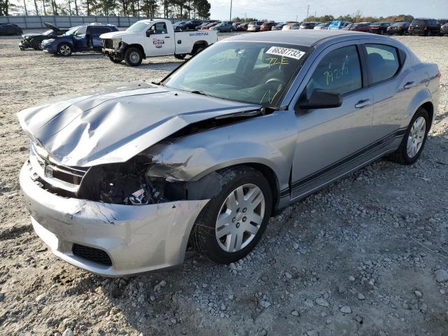 1C3CDZABXEN149097 - 2014 DODGE AVENGER SE SILVER photo 2