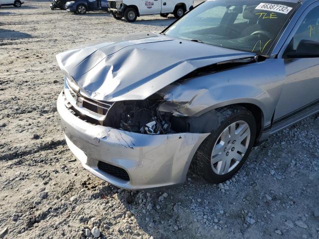 1C3CDZABXEN149097 - 2014 DODGE AVENGER SE SILVER photo 9