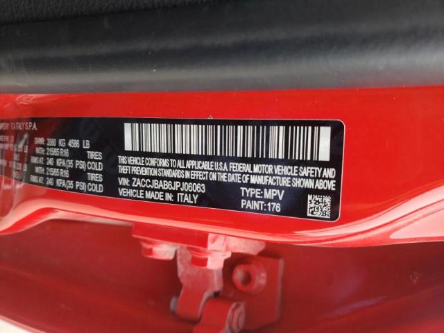 ZACCJBAB6JPJ06063 - 2018 JEEP RENEGADE S 红色 照片 10