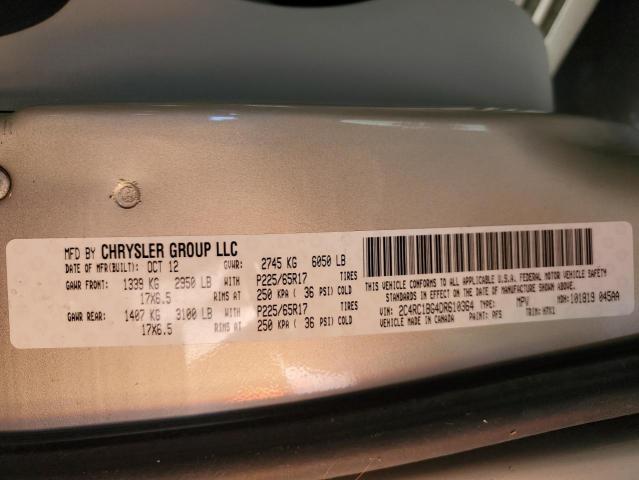 2C4RC1BG4DR610364 - 2013 CHRYSLER TOWN & COU TAN photo 10