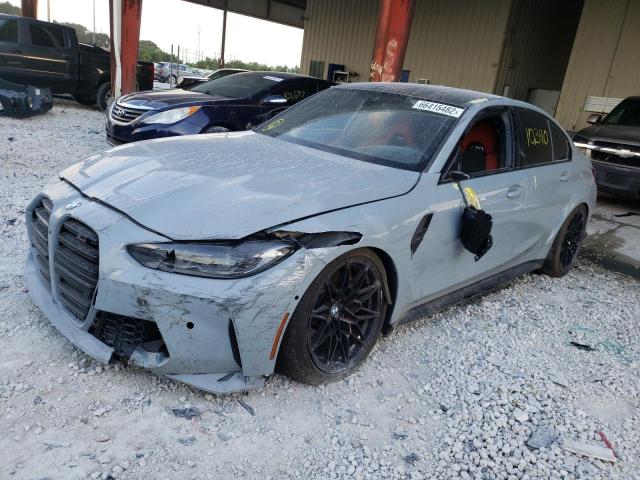 WBS33AY08NFL99719 - 2022 BMW M3 COMPETI GRAY photo 2