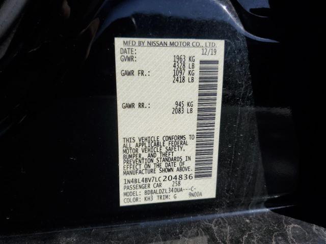 1N4BL4BV7LC204836 - 2020 NISSAN ALTIMA S BLACK photo 10