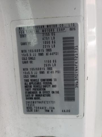 3N63M0YN4FK721731 - 2015 CHEVROLET CITY EXPRE Gelb Foto 10