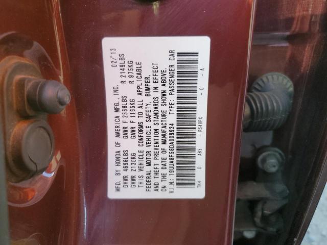 19UUA8F56DA009934 - 2013 ACURA TL TECH MAROON photo 13