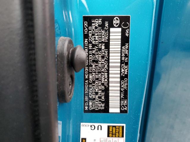 JTDKAMFP2M3172441 - 2021 TOYOTA PRIUS PRIM 青绿色 照片 10