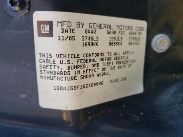 1G8AJ55F16Z160026 - 2006 SATURN ION LEVEL BURGUNDY photo 10