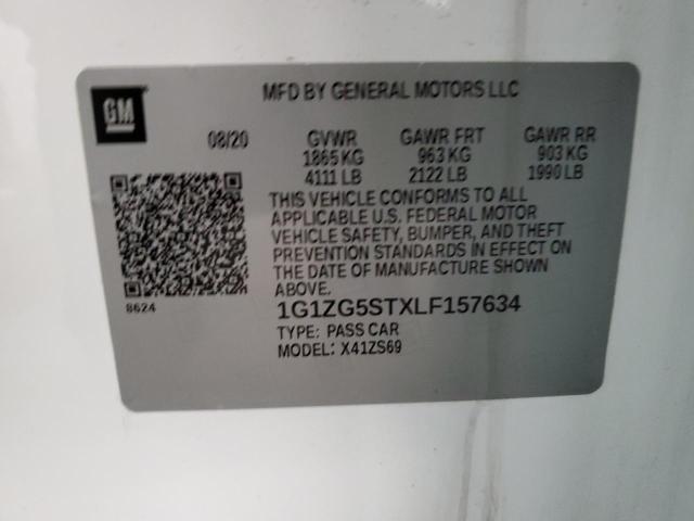 1G1ZG5STXLF157634 - 2020 CHEVROLET MALIBU RS Blanc photo 13