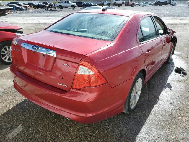 3FAHP0JG7CR209949 - 2012 FORD FUSION SEL RED photo 4