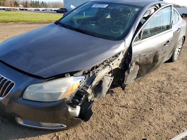 W04GW5EV9B1101589 - 2011 BUICK REGAL CXL GRAY photo 9