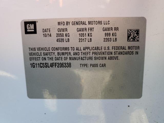 1G11C5SL4FF206338 - 2015 CHEVROLET MALIBU 1LT თეთრი ფოტო 10