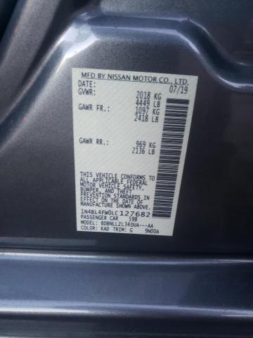 1N4BL4FW0LC127682 - 2020 NISSAN ALTIMA PLA GRAY photo 10