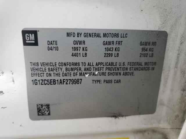 1G1ZC5EB1AF279987 - 2010 CHEVROLET MALIBU 1LT 白色 照片 10