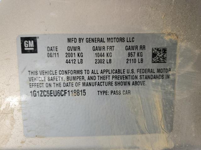 1G1ZC5EU6CF118815 - 2012 CHEVROLET MALIBU 1LT ვერცხლისფერი ფოტო 10