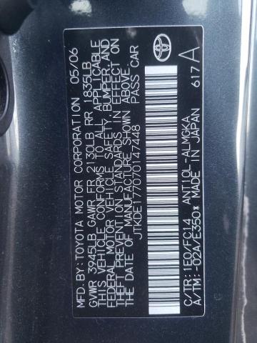 JTKDE177070147448 - 2007 TOYOTA SCION TC 灰色 照片 10