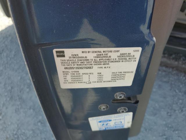 4NUDS13S362702667 - 2006 ISUZU ASCENDER S ლურჯი ფოტო 13