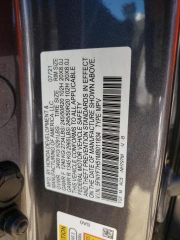 5FNYF7H51MB011834 - 2021 HONDA PASSPORT E 灰色 照片 14