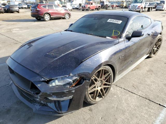 1FA6P8CF5M5145330 - 2021 FORD MUSTANG GT BLUE photo 2