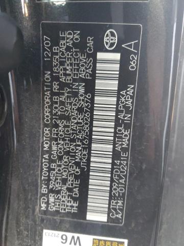 JTKDE167580267376 - 2008 TOYOTA SCION TC BLACK photo 10