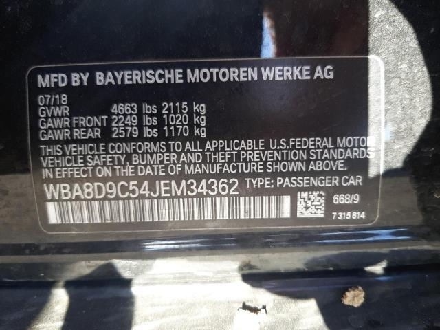 WBA8D9C54JEM34362 - 2018 BMW 330 XI BLACK photo 10
