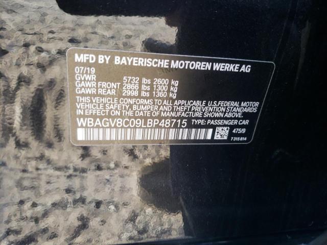 WBAGV8C09LBP48715 - 2020 BMW M850XI BLACK photo 10