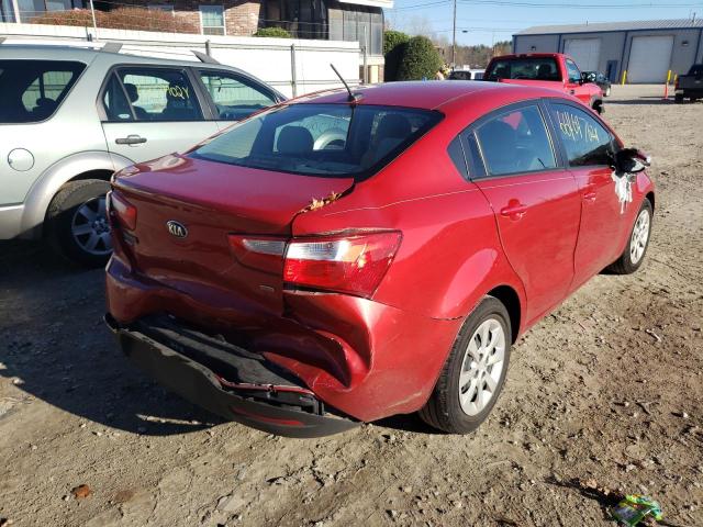 KNADM4A35D6287566 - 2013 KIA RIO LX RED photo 4