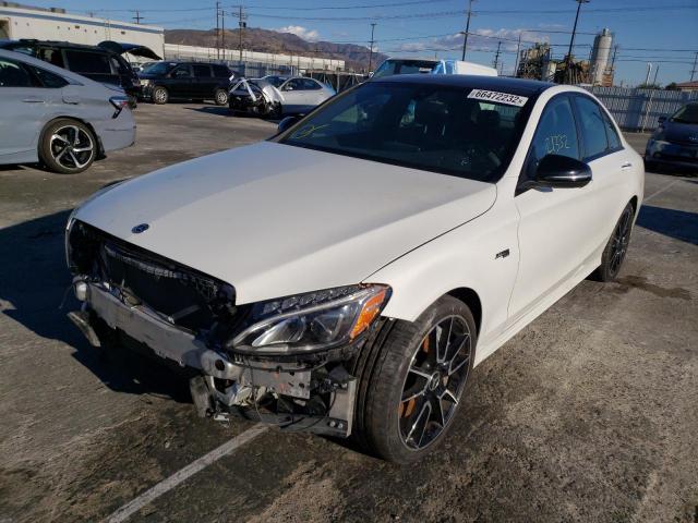 55SWF6EB0JU255805 - 2018 MERCEDES-BENZ C 43 4MATI WHITE photo 2