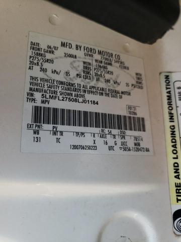 5LMFL27508LJ01184 - 2008 LINCOLN NAVIGATOR 白色 照片 10