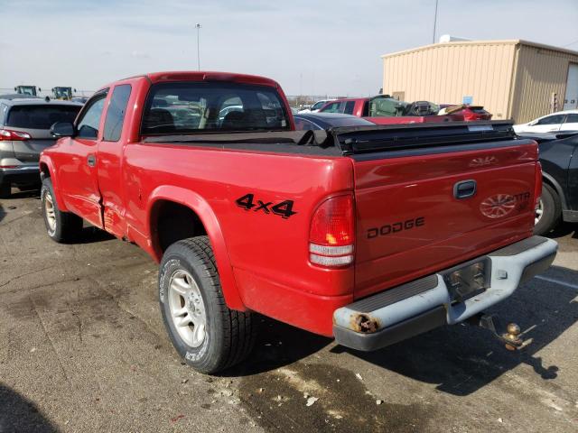 1D7HG12K14S520498 - 2004 DODGE DAKOTA SXT RED photo 3