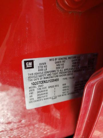 1GCGTCEN2J1228489 - 2018 CHEVROLET COLORADO L RED photo 10