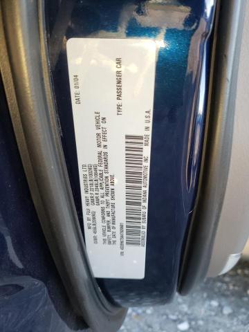 4S3BH675647639681 - 2004 SUBARU LEGACY OUT BLUE photo 10