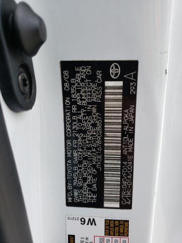 JTKDE167890288577 - 2009 TOYOTA SCION TC WHITE photo 12