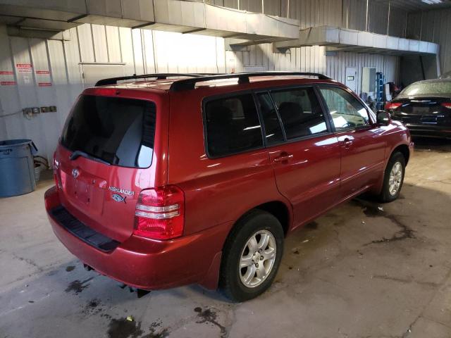 JTEGF21A930107614 - 2003 TOYOTA HIGHLANDER RED photo 4