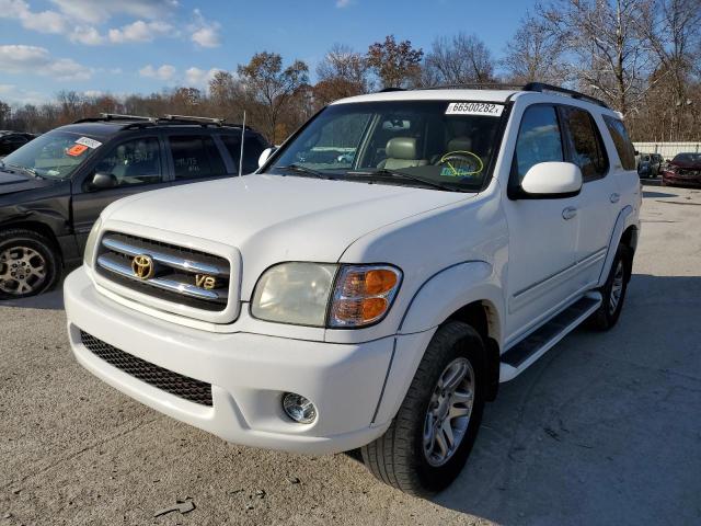 5TDBT48A84S206612 - 2004 TOYOTA SEQUOIA LI WHITE photo 2