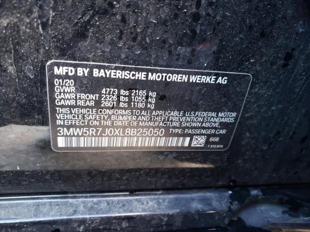 3MW5R7J0XL8B25050 - 2020 BMW 330XI BLACK photo 10