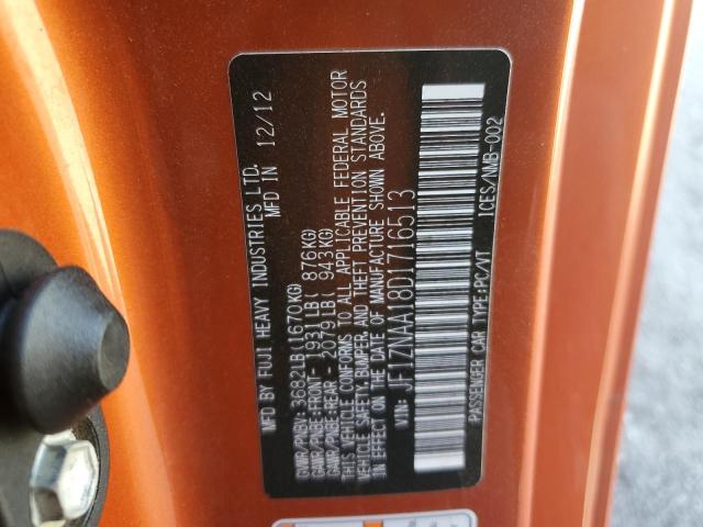 JF1ZNAA18D1716513 - 2013 TOYOTA SCION FR-S ORANGE photo 10