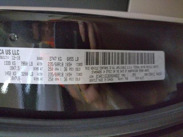 2C4RC1GG3KR604822 - 2019 CHRYSLER PACIFICA L BLACK photo 10