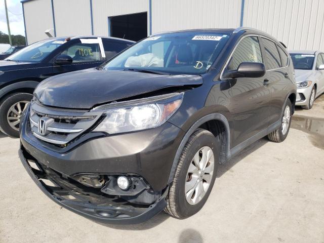 5J6RM4H74DL004877 - 2013 HONDA CR-V EXL BLACK photo 2