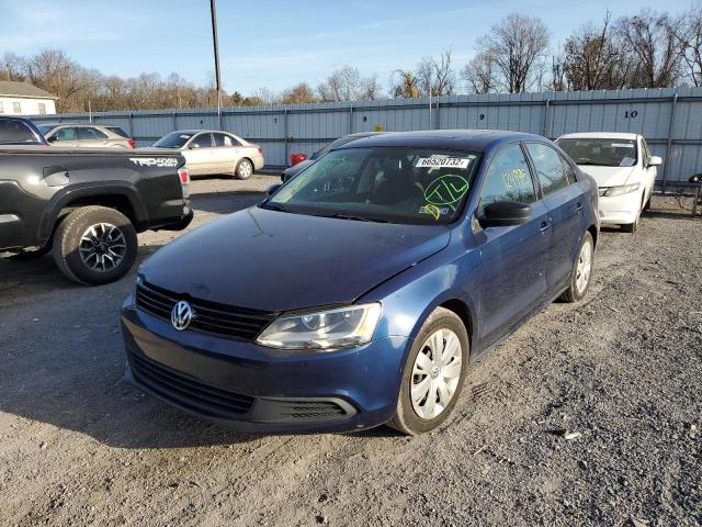 3VW2K7AJ3CM332399 - 2012 VOLKSWAGEN JETTA BASE BLUE photo 2