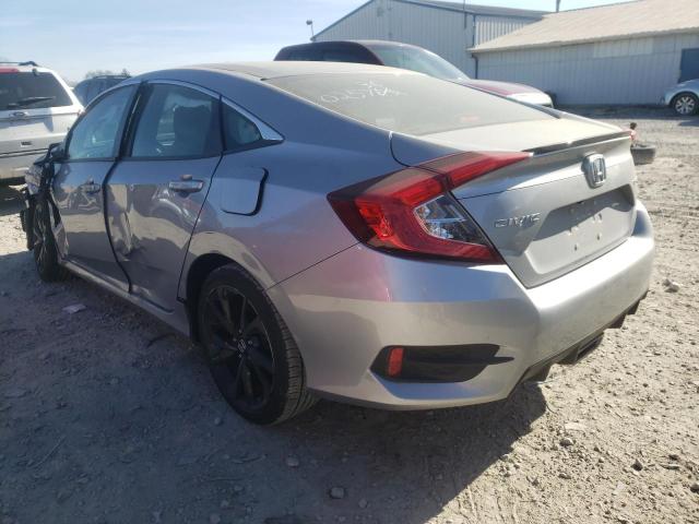 19XFC2F8XLE025736 - 2020 HONDA CIVIC SPOR 银色 照片 3