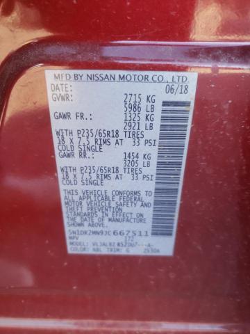 5N1DR2MN9JC667511 - 2018 NISSAN PATHFINDER RED photo 13