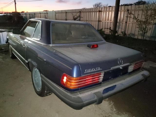 WDBBA48D0HA061647 - 1987 MERCEDES-BENZ 560 SL BLUE photo 3