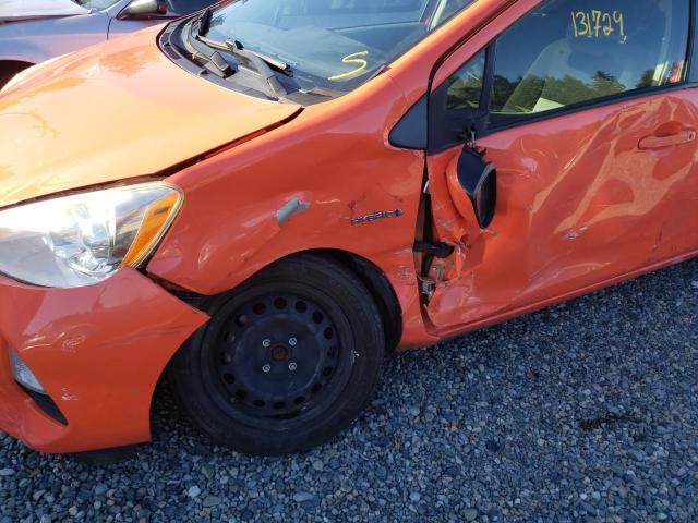 JTDKDTB30D1038138 - 2013 TOYOTA PRIUS C ORANGE photo 9