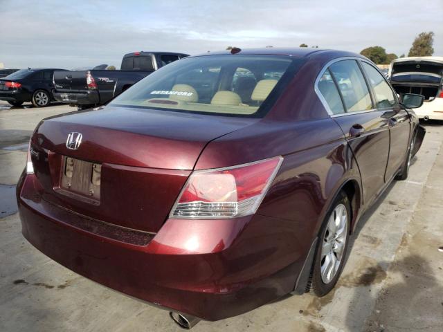 JHMCP26878C045141 - 2008 HONDA ACCORD EXL BURGUNDY photo 4