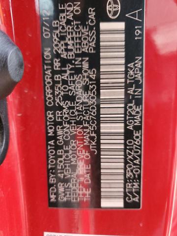 JTKJF5C76D3053145 - 2013 SCION TC 红色 照片 10