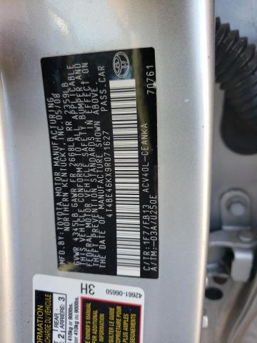 4T4BE46KX9R071627 - 2009 TOYOTA CAMRY BASE SILVER photo 10