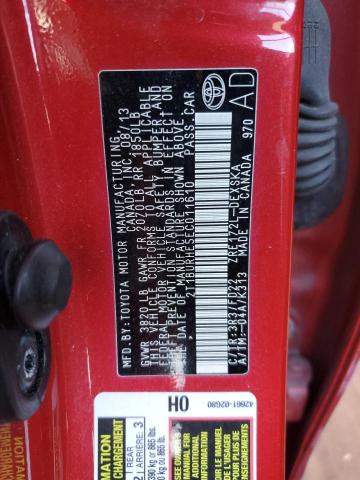 2T1BURHE5EC011610 - 2014 TOYOTA COROLLA L RED photo 10