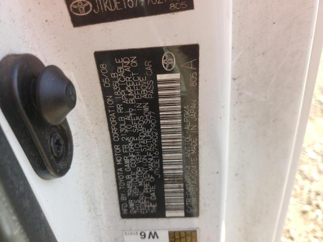 JTKDE167990279077 - 2009 TOYOTA SCION TC 白色 照片 10