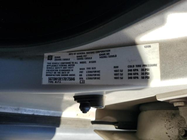 5GTDN13E178175846 - 2007 HUMMER H3 GRAY photo 10